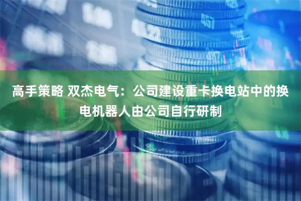 高手策略 双杰电气：公司建设重卡换电站中的换电机器人由公司自行研制