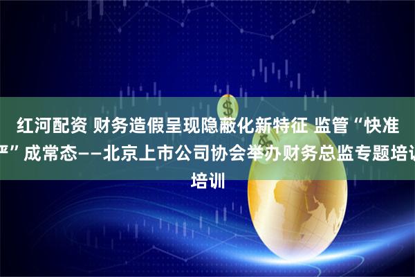 红河配资 财务造假呈现隐蔽化新特征 监管“快准严”成常态——北京上市公司协会举办财务总监专题培训